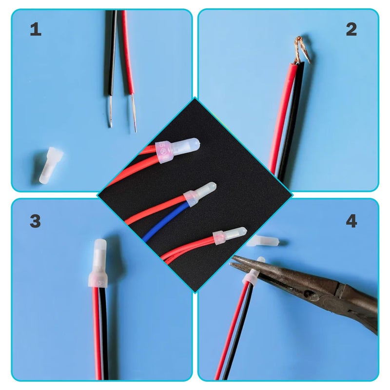 Tugermoola 100PCS Nylon Closed End Crimp Terminal 16-14AWG Wire End Caps Electrical Car Audio Wire Connectors CE2 - Image 4